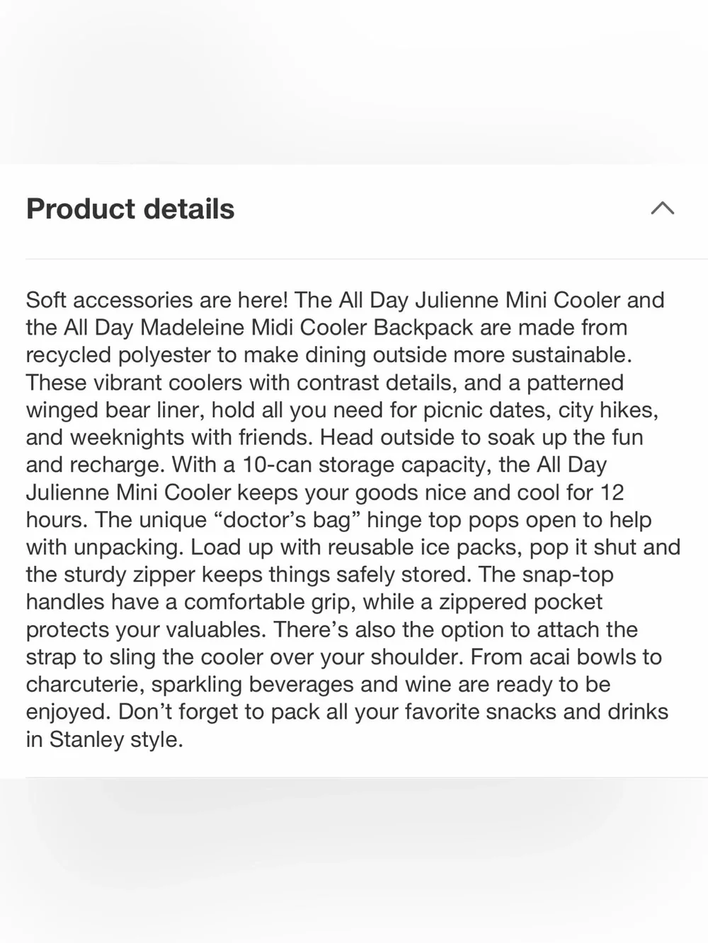 Stanley 10 Cans/7.2qt All Day Julienne
Miniature Bag Cooler Ash NWT Retail $100 - Picture 11 of 13